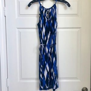 Banana Republic Blue/Black Pattern Dress Small